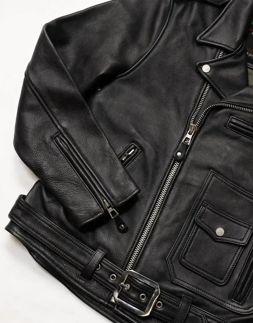 Nova Double Rider Black Leather Jacket