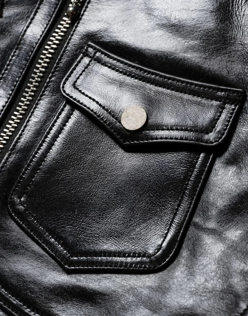 DAWSON Double Rider Black Leather Jacket