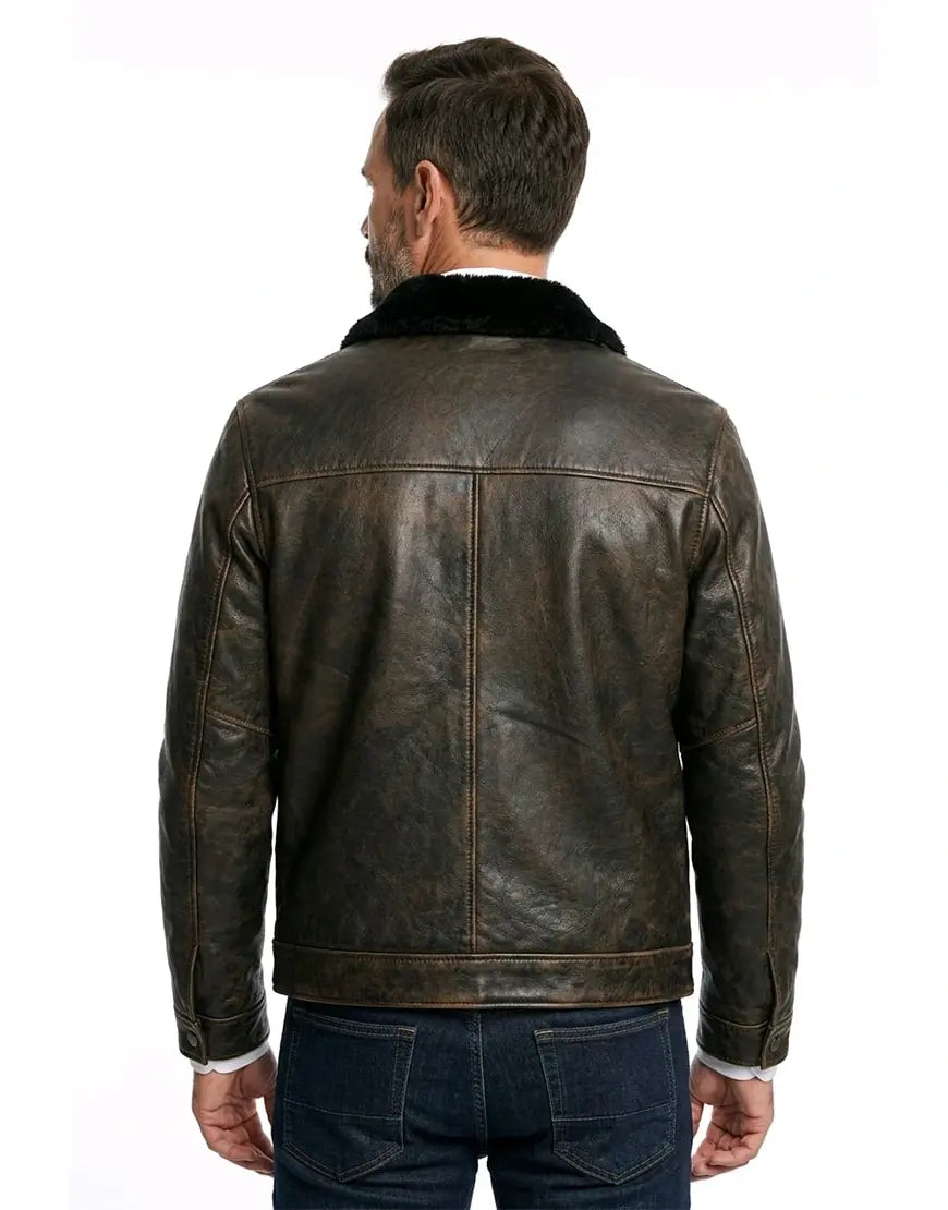 Coffee Brown Leather jacket