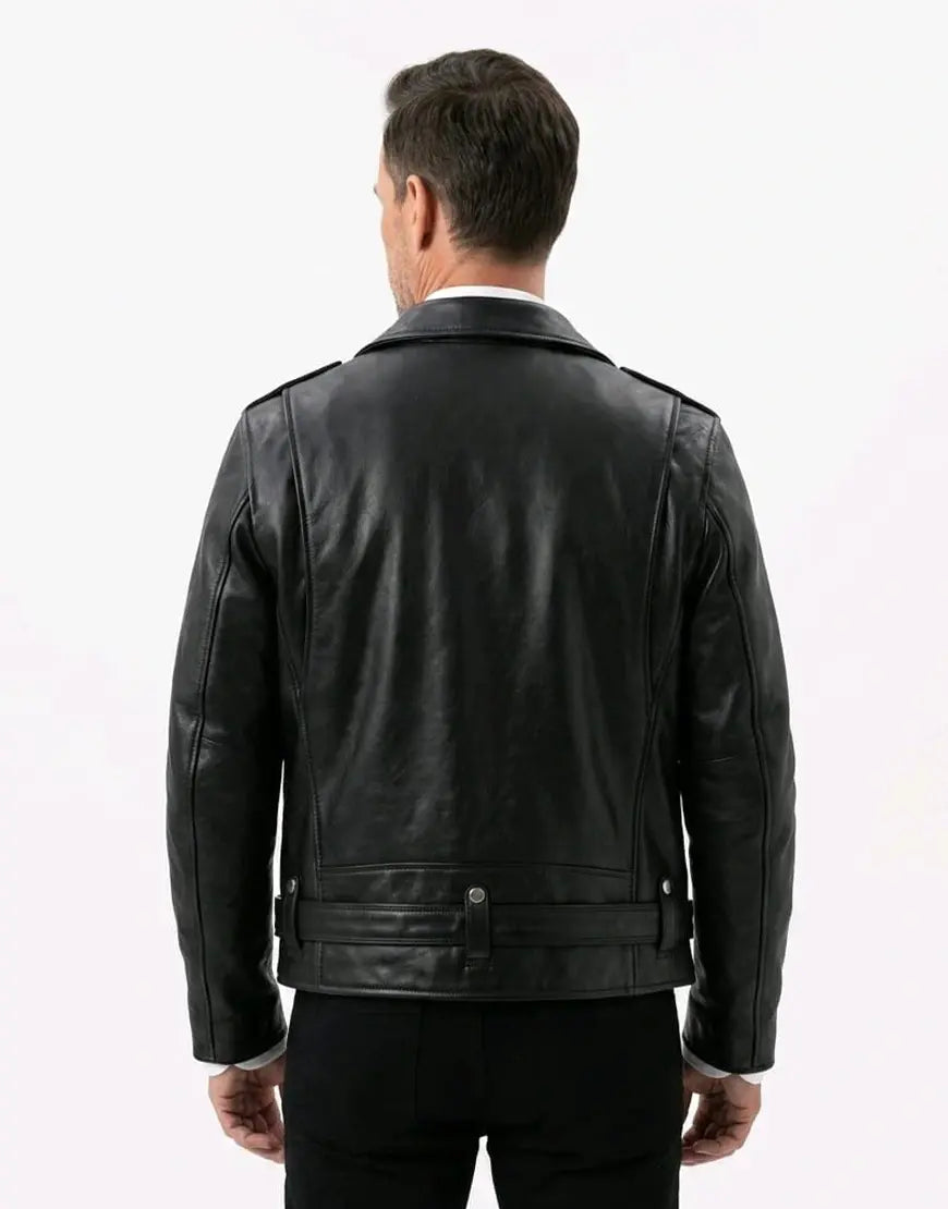 The Tombstone Men’s Black Leather Biker Jacket