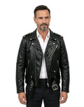 The Tombstone Men’s Black Leather Biker Jacket
