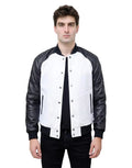 Men’s White & Black Leather Varsity Jacket