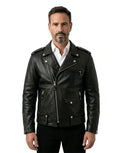 Widowmaker Black Motorbike Leather Jacket for Men