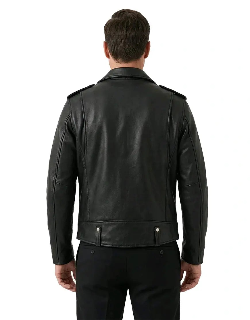 Widowmaker Black Motorbike Leather Jacket for Men