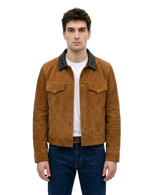 Men’s Brown Suede Leather Jacket