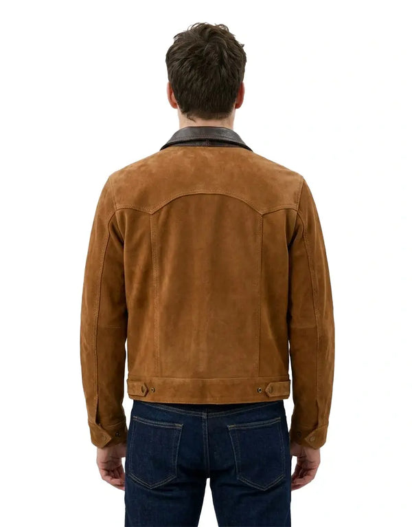 Men’s Brown Suede Leather Jacket