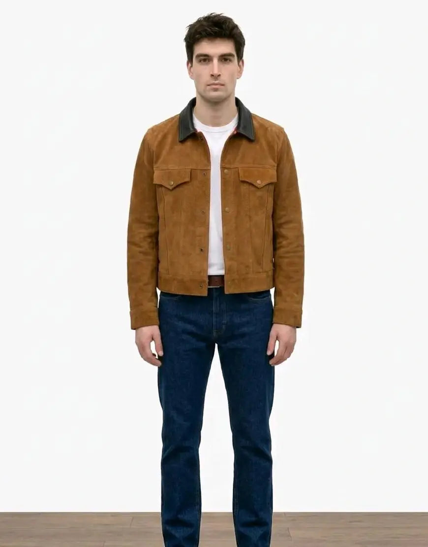 Men’s Brown Suede Leather Jacket