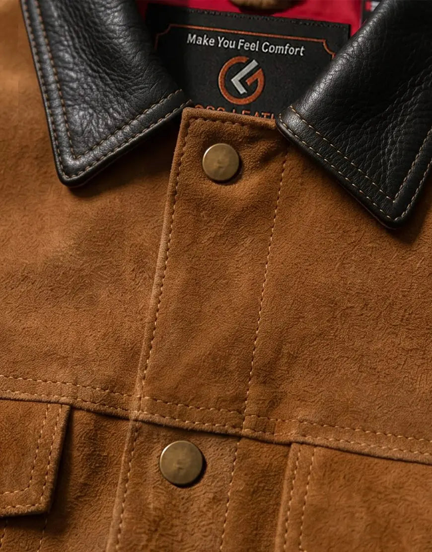 Men’s Brown Suede Leather Jacket