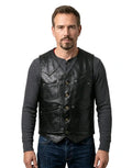 The Journeyman Cowhide Black Leather Vest