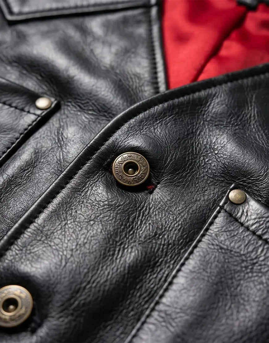 The Journeyman Cowhide Black Leather Vest