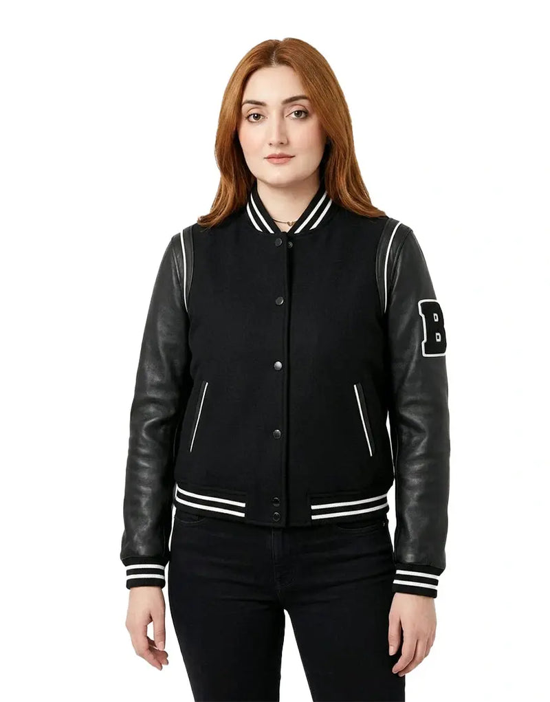 Womens Boda Varsity Leather Jacket