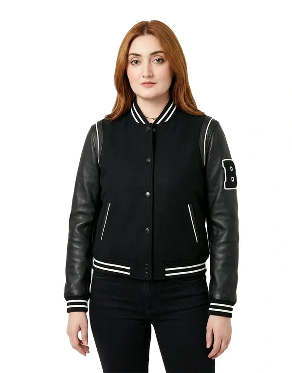 Womens Boda Varsity Leather Jacket