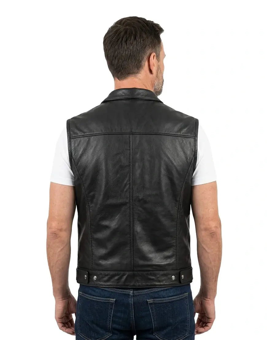 SOA Motorcycle Genuine Leather Vest For Men