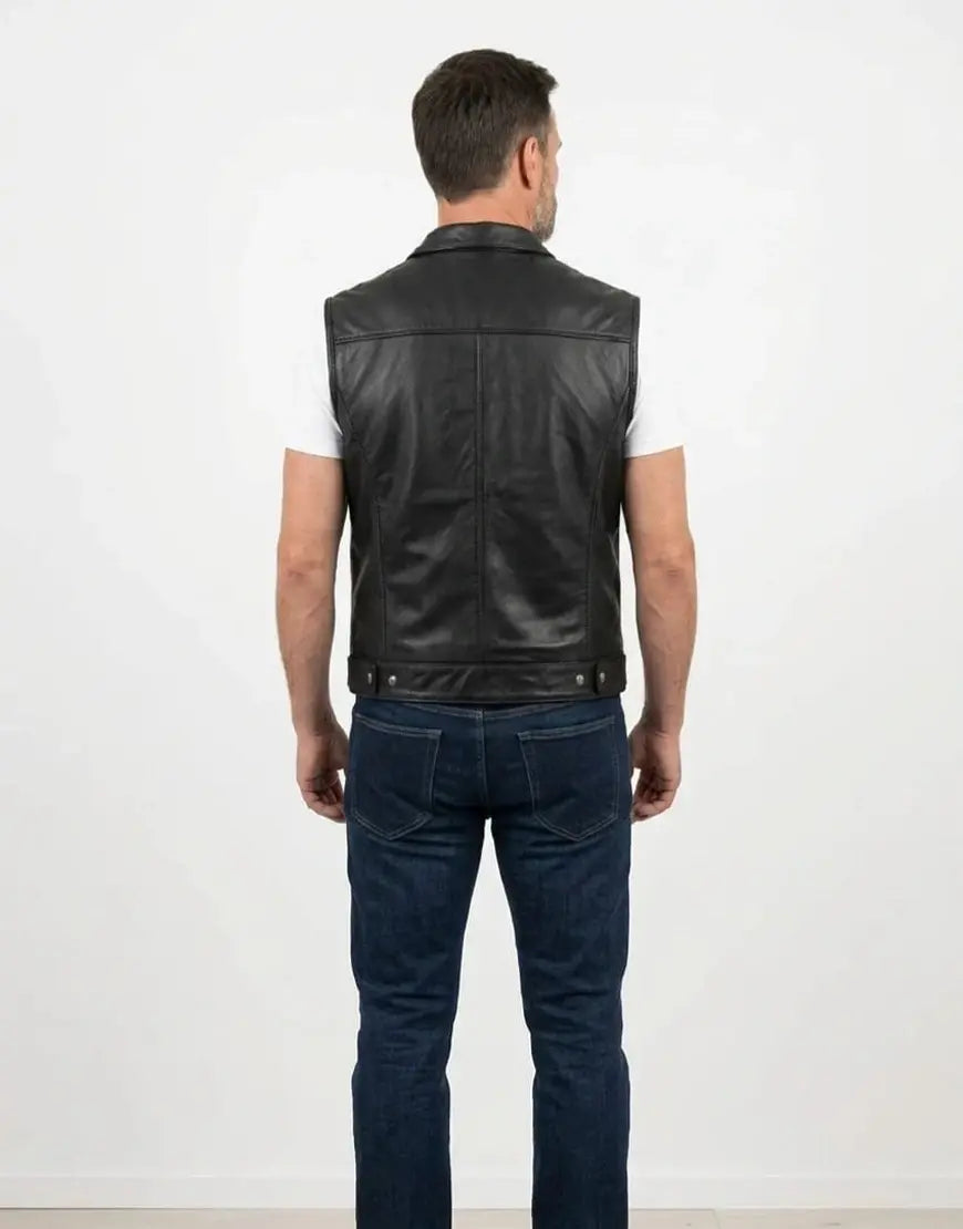 SOA Motorcycle Genuine Leather Vest For Men