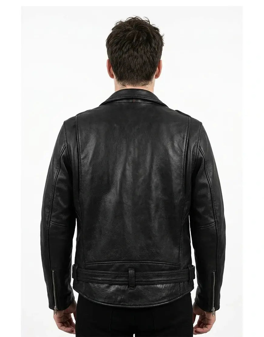 Nova Double Rider Black Leather Jacket