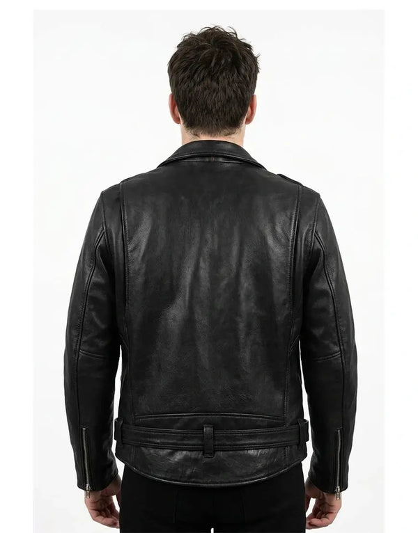 Nova Double Rider Black Leather Jacket