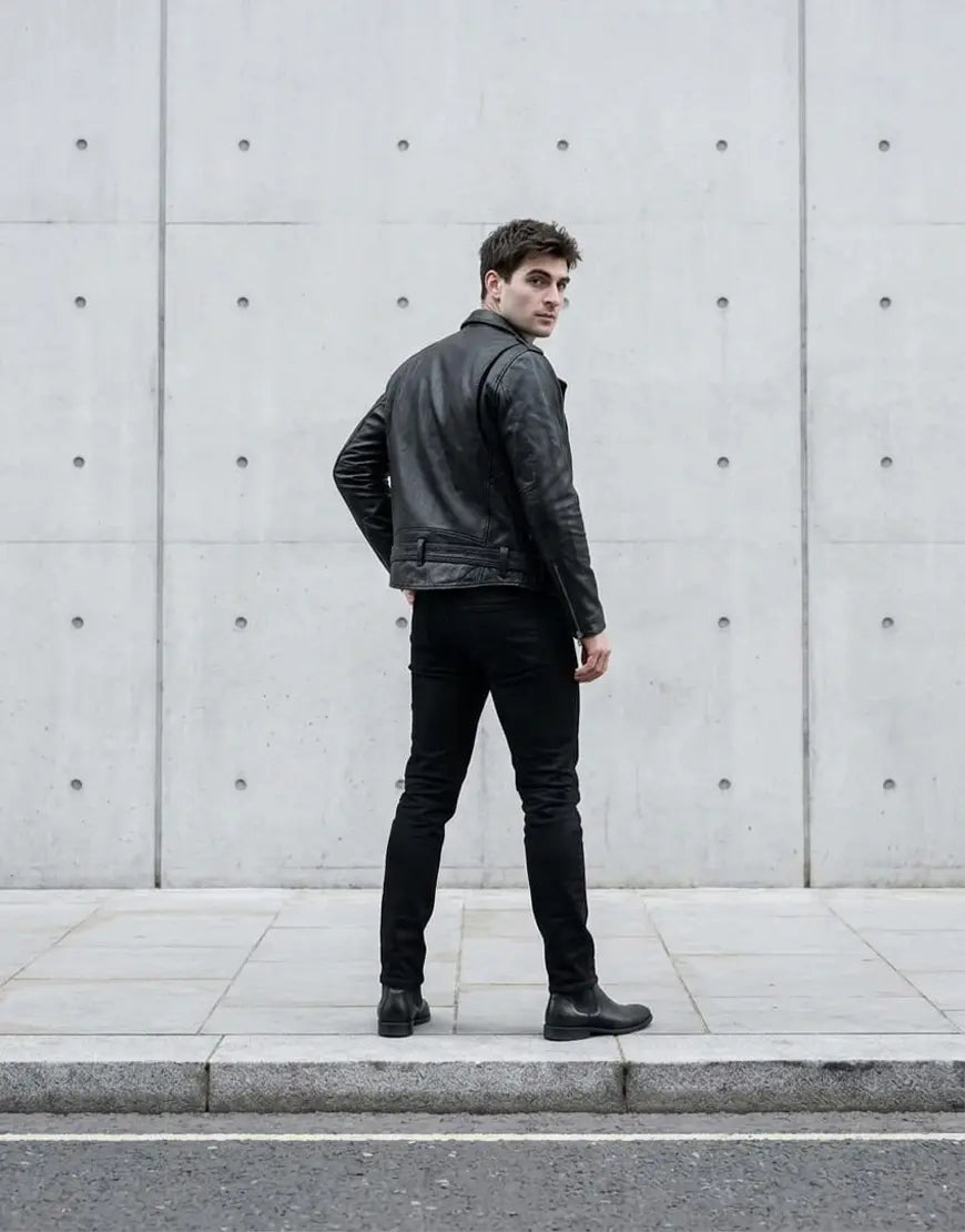 Nova Double Rider Black Leather Jacket
