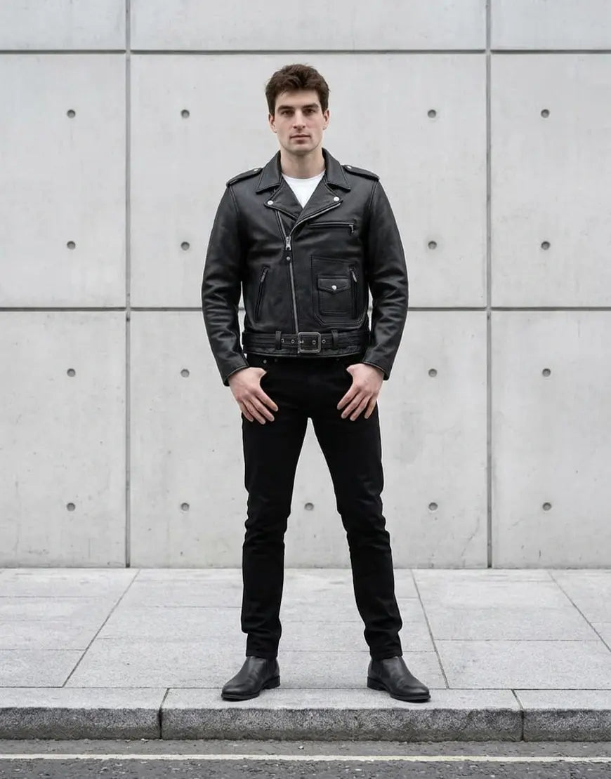Nova Double Rider Black Leather Jacket