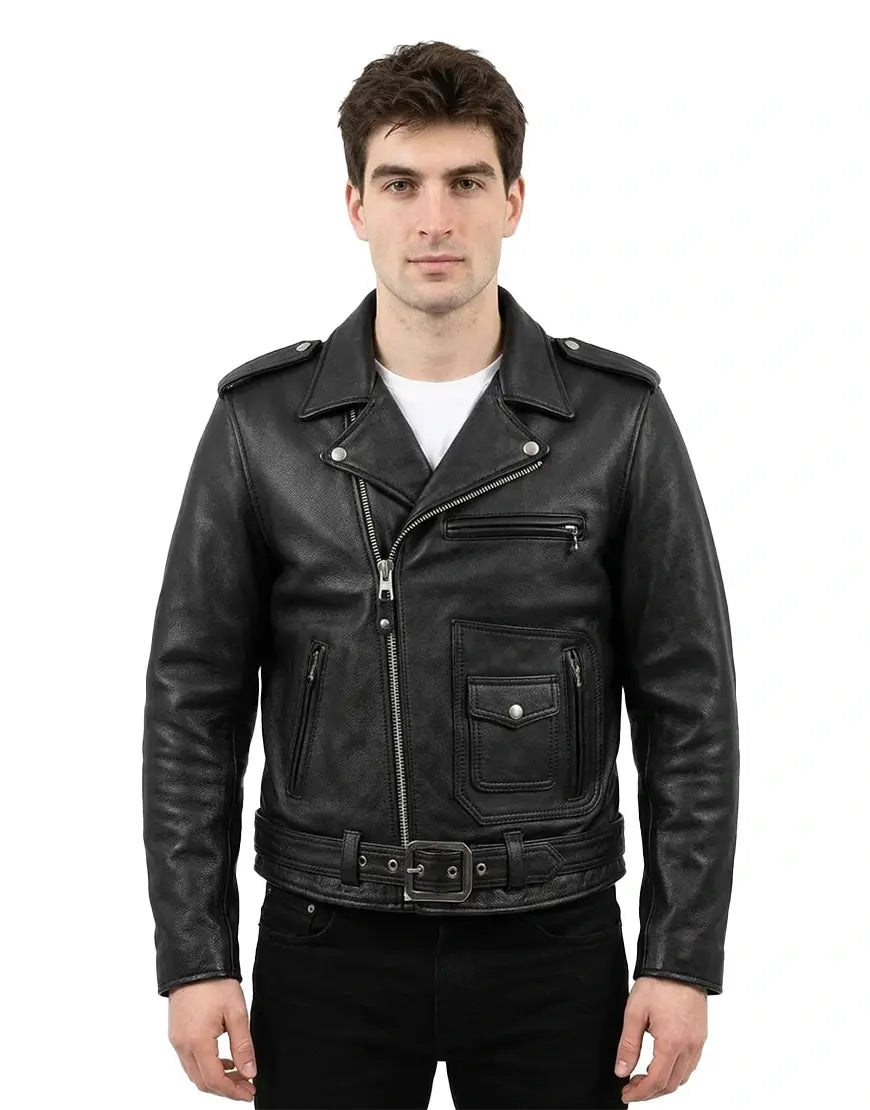 Nova Double Rider Black Leather Jacket