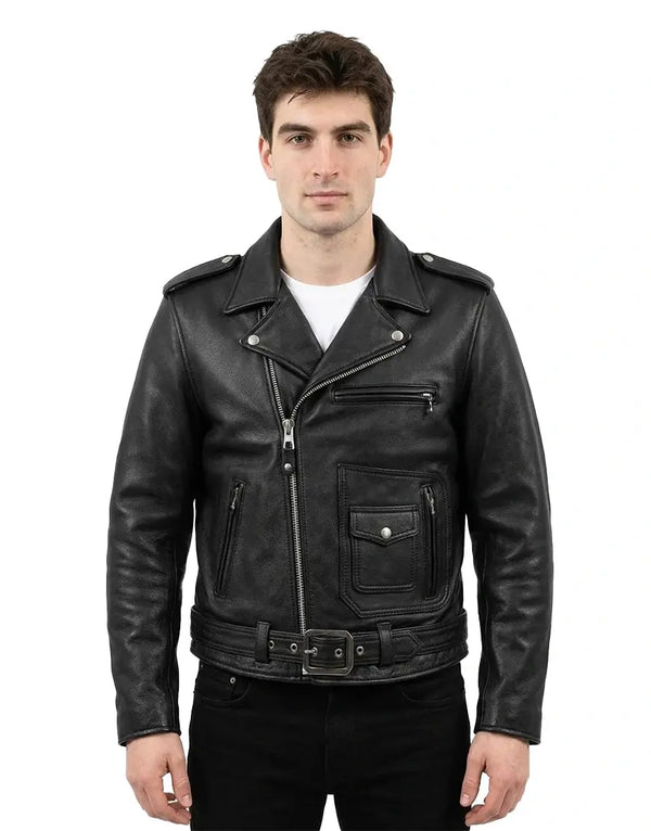 Nova Double Rider Black Leather Jacket