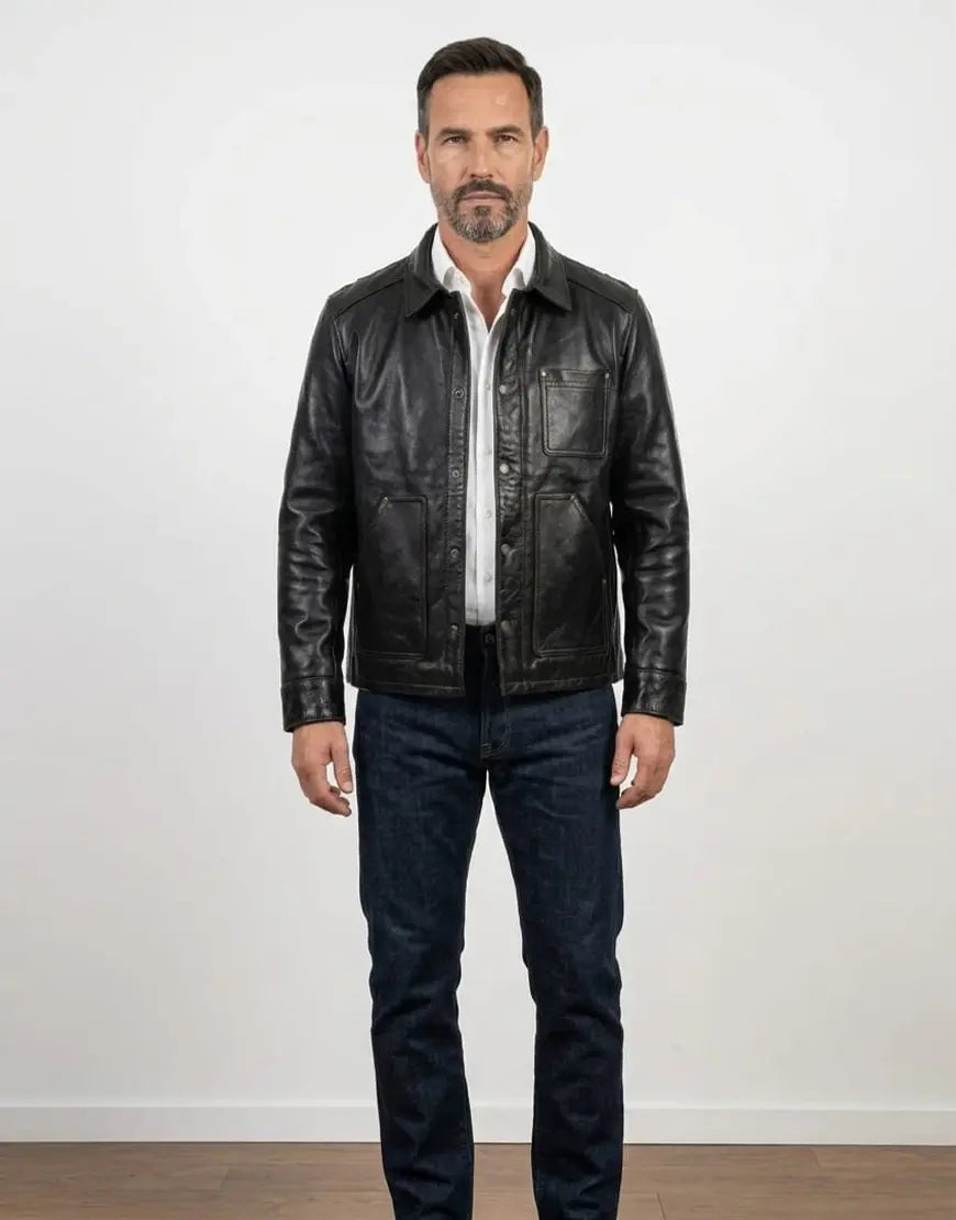 Men Vanguard Leather Jacket by Gloss Leather