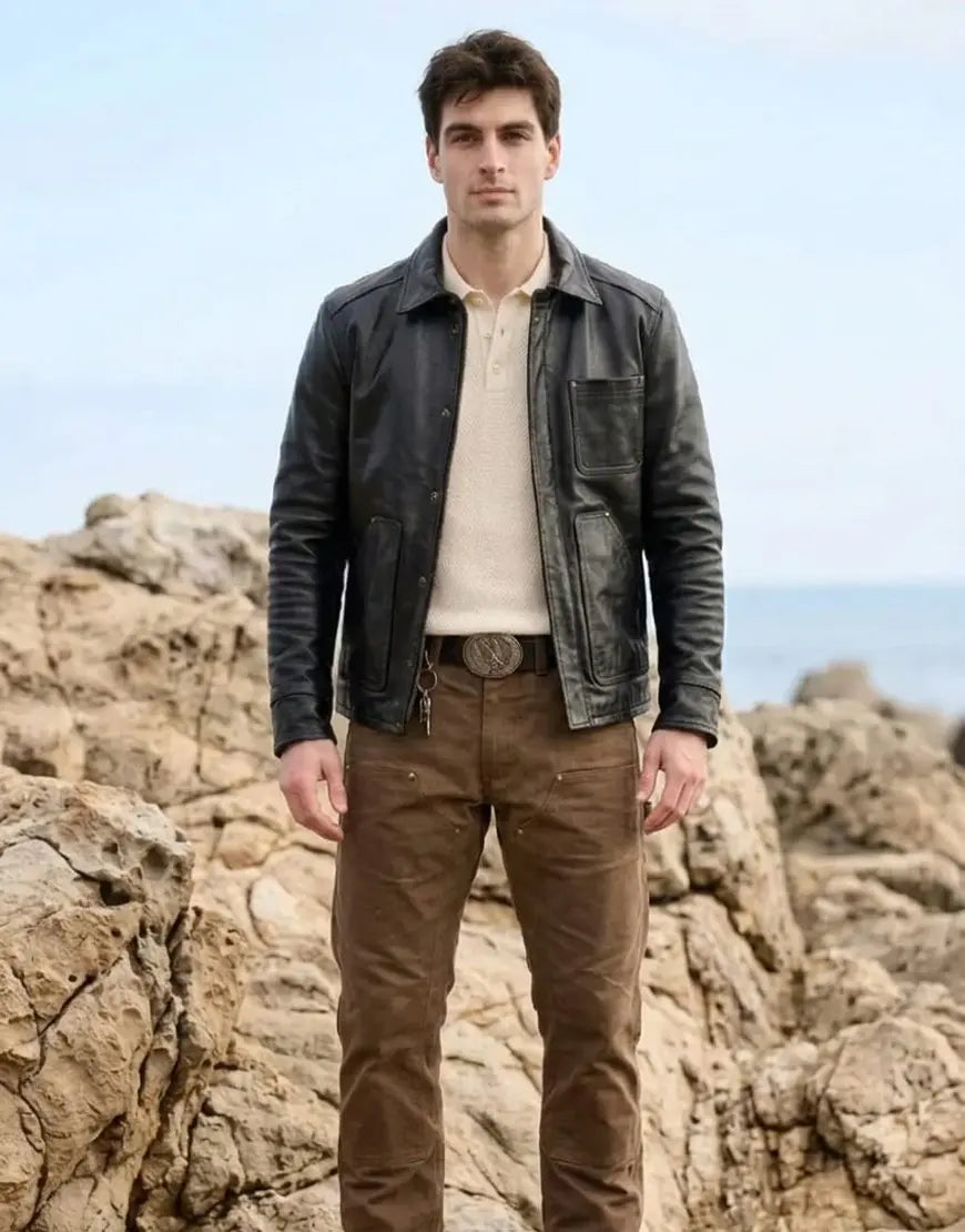 Men Vanguard Leather Jacket by Gloss Leather