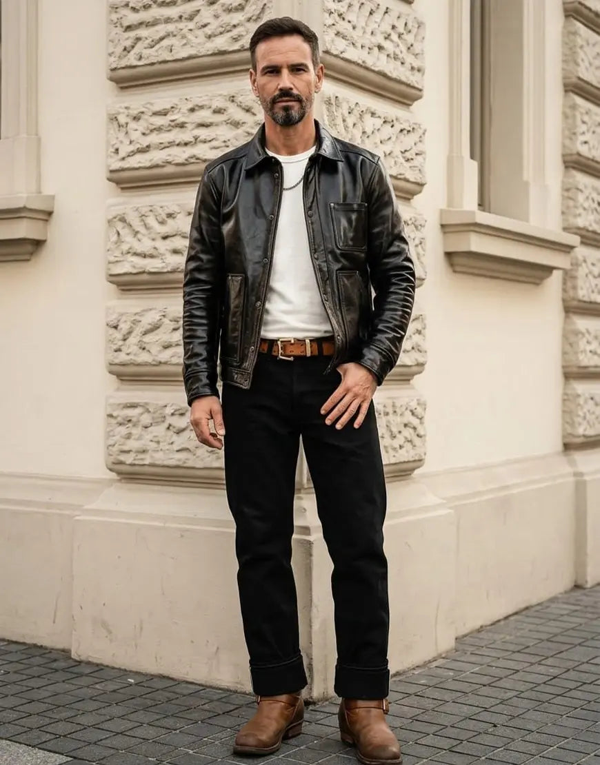 Men Vanguard Leather Jacket by Gloss Leather
