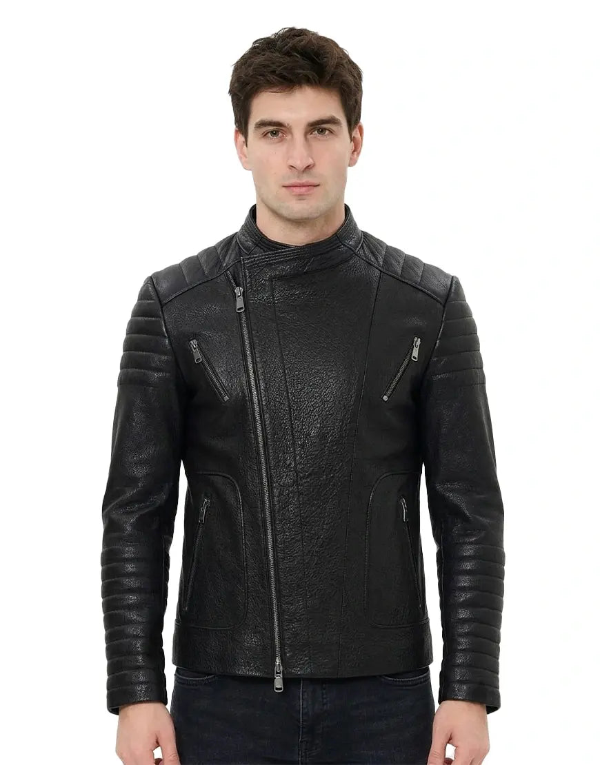 Men Black Leather Jacket by Gloss Leather