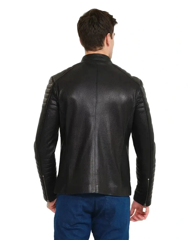 Men Black Leather Jacket by Gloss Leather