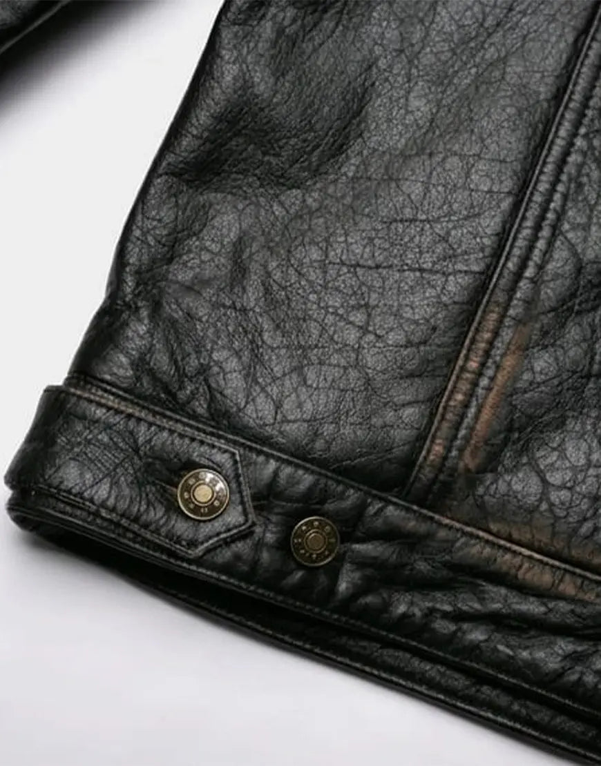 Gloss Leather Convoy Jacket – Rugged Black Leather Jacket
