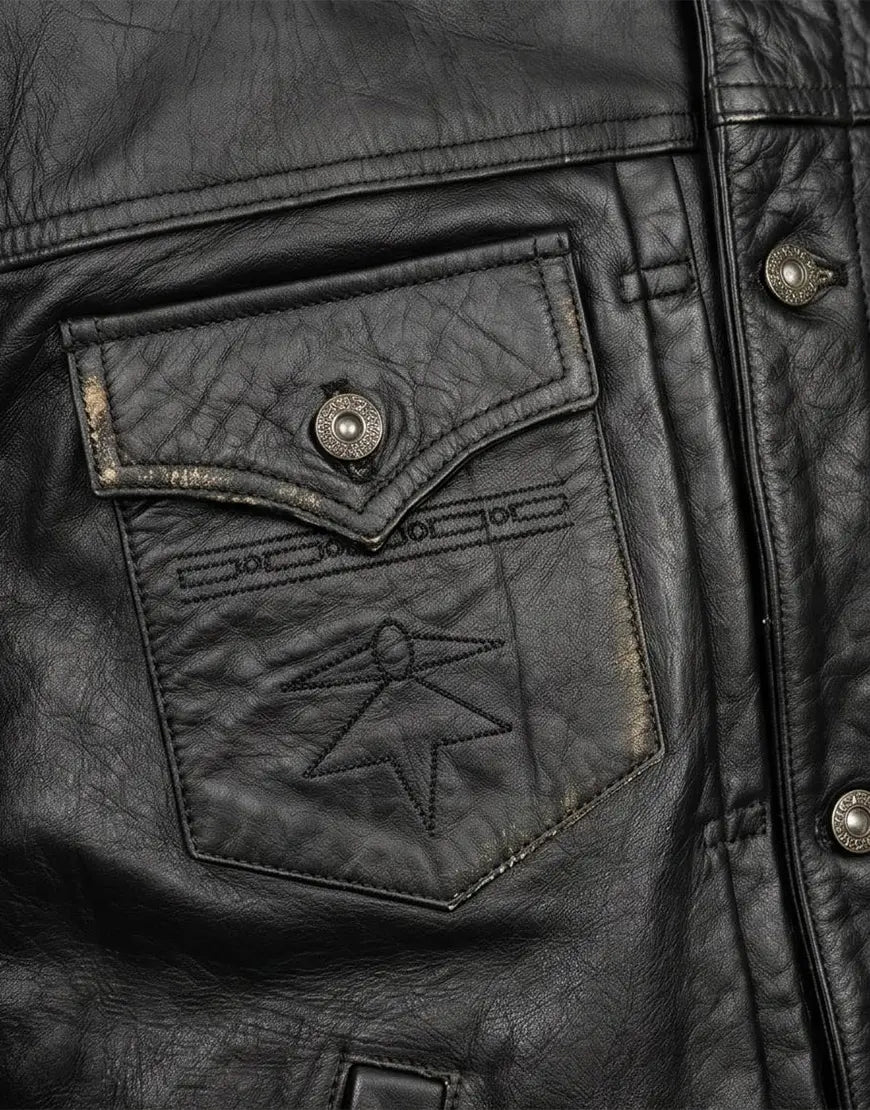 Gloss Leather Convoy Jacket – Rugged Black Leather Jacket
