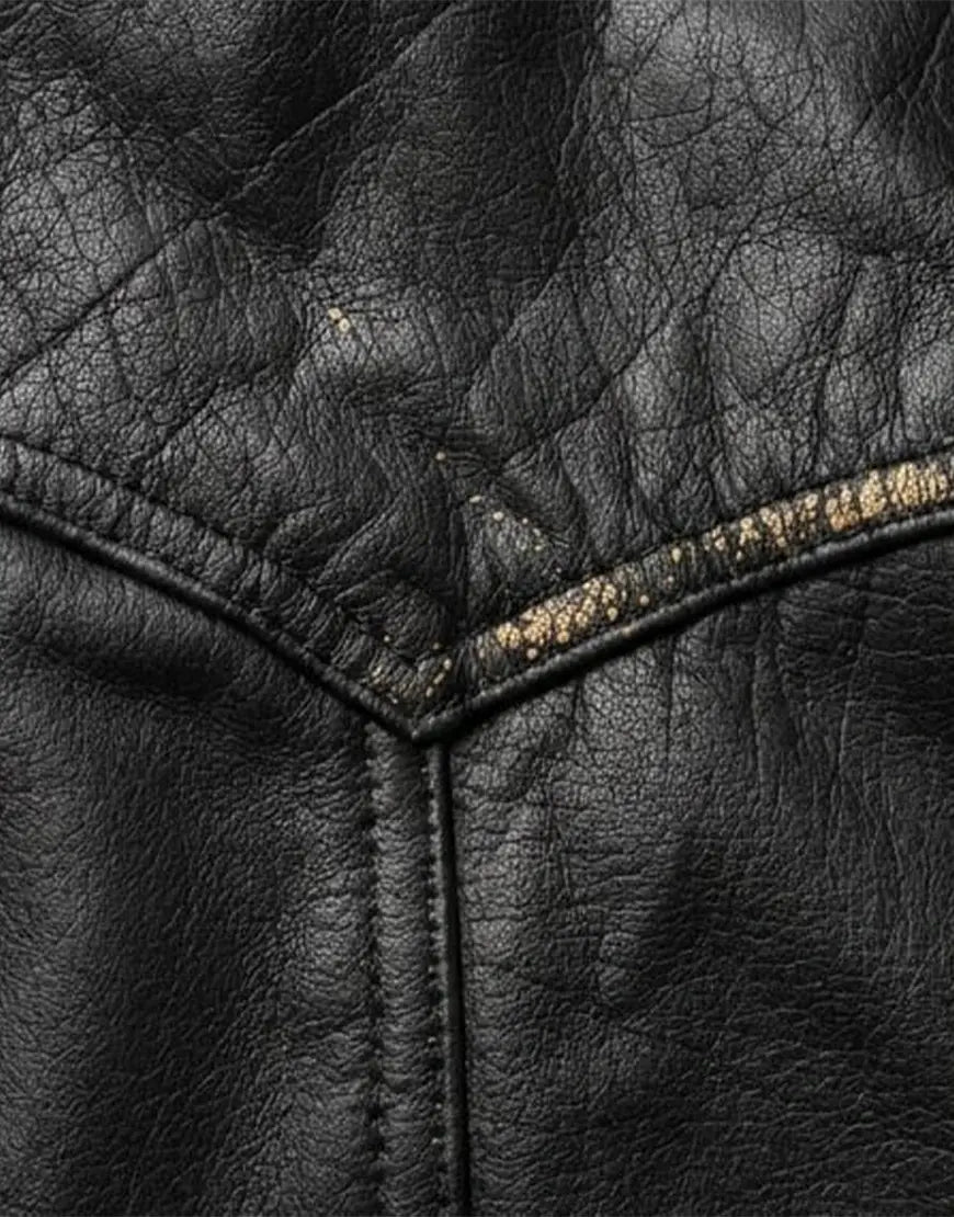 Gloss Leather Convoy Jacket – Rugged Black Leather Jacket