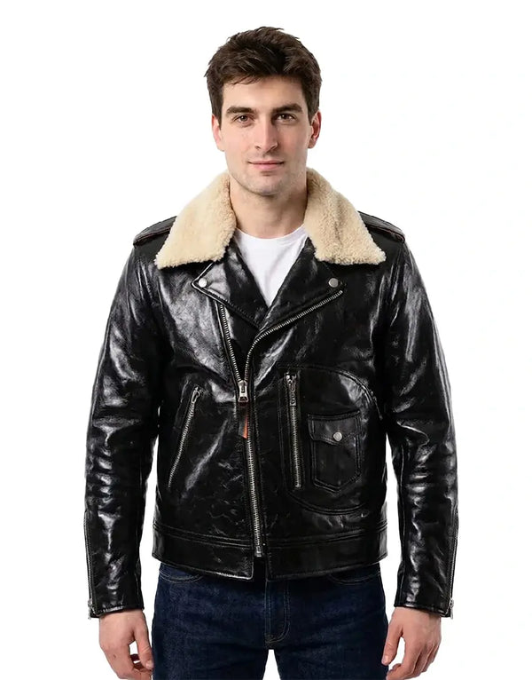 DAWSON Double Rider Black Leather Jacket