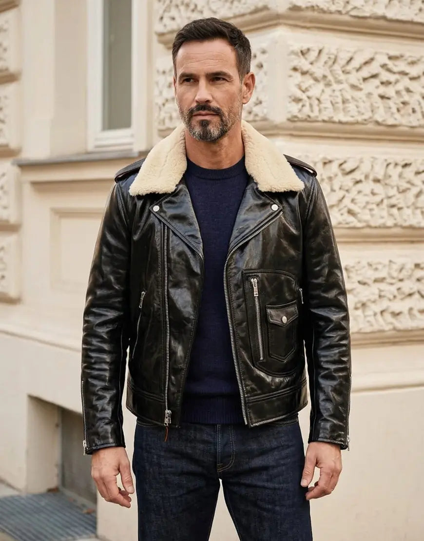 DAWSON Double Rider Black Leather Jacket