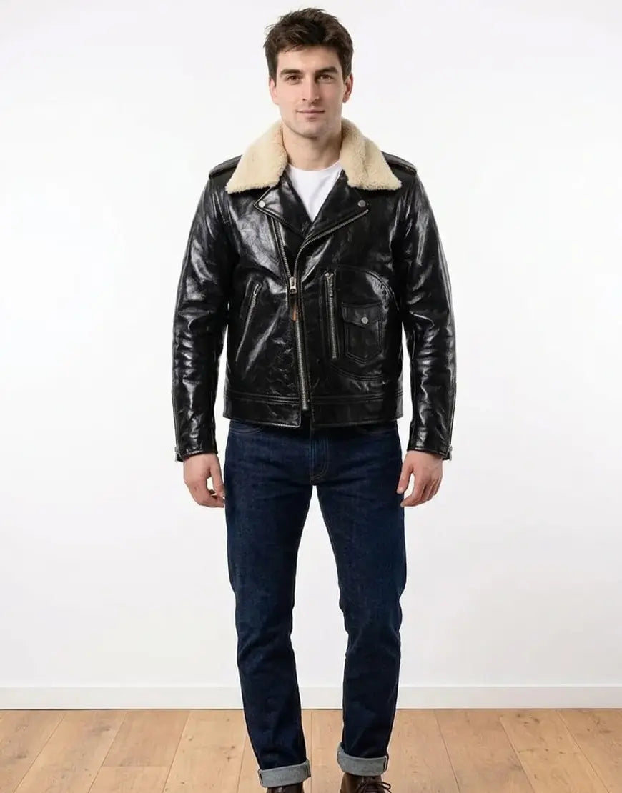 DAWSON Double Rider Black Leather Jacket