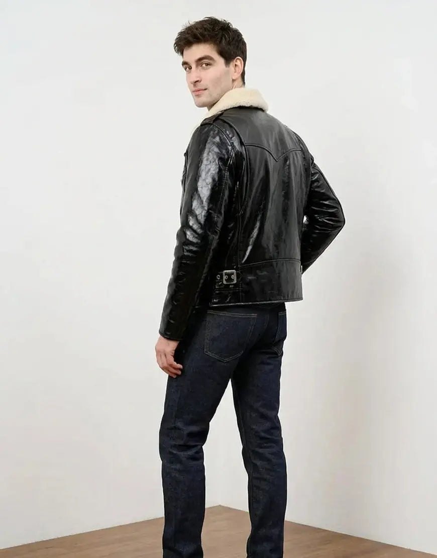 DAWSON Double Rider Black Leather Jacket