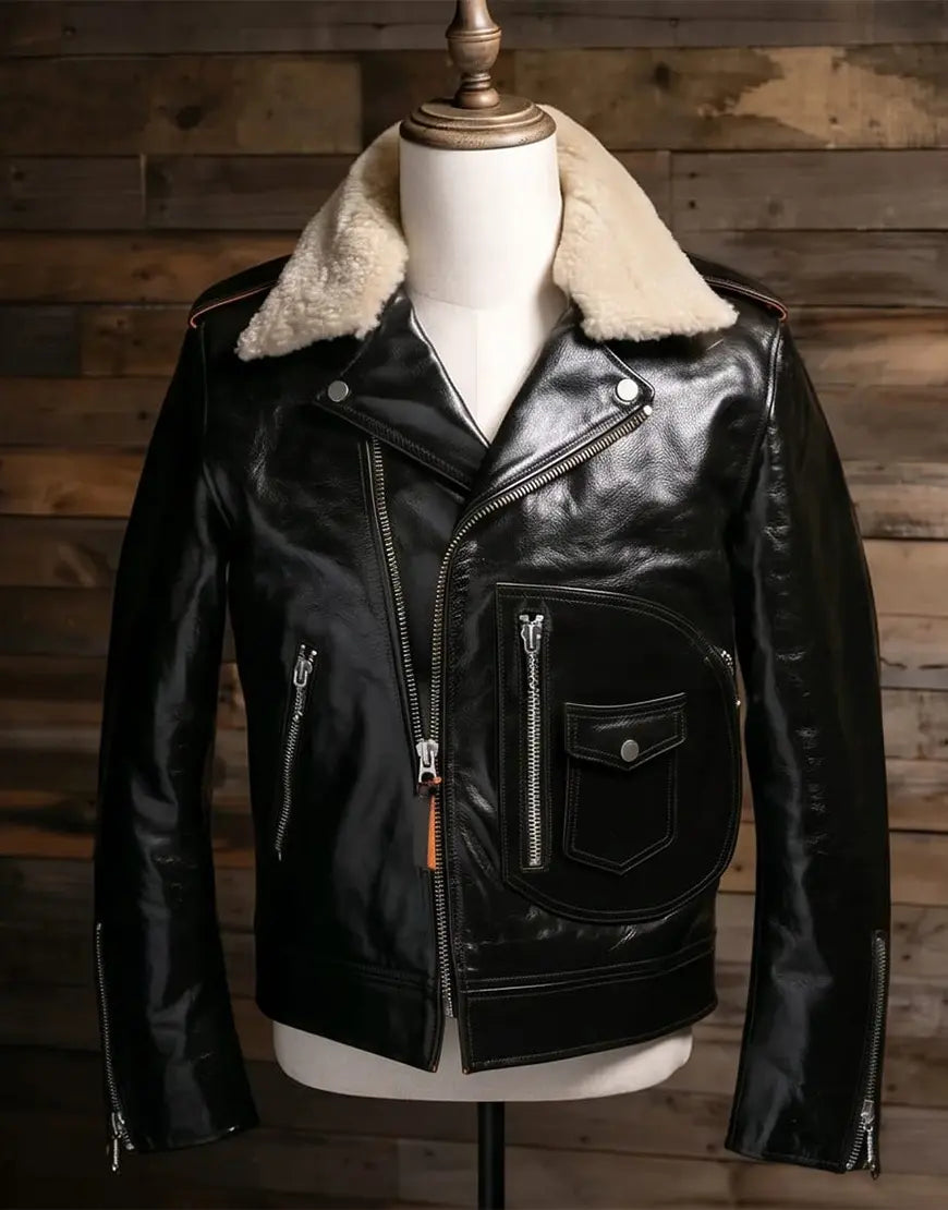 DAWSON Double Rider Black Leather Jacket