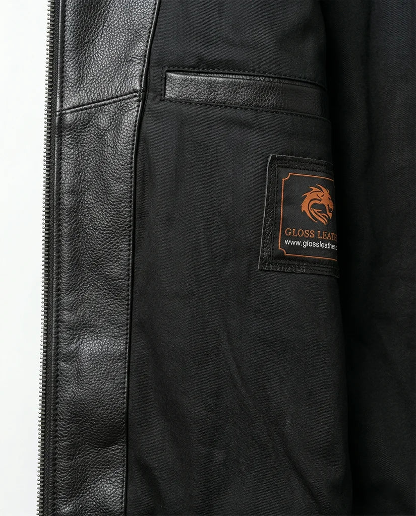 Genuine cowhide leather jacket GL Nova by Gloss Leather classic outerwear