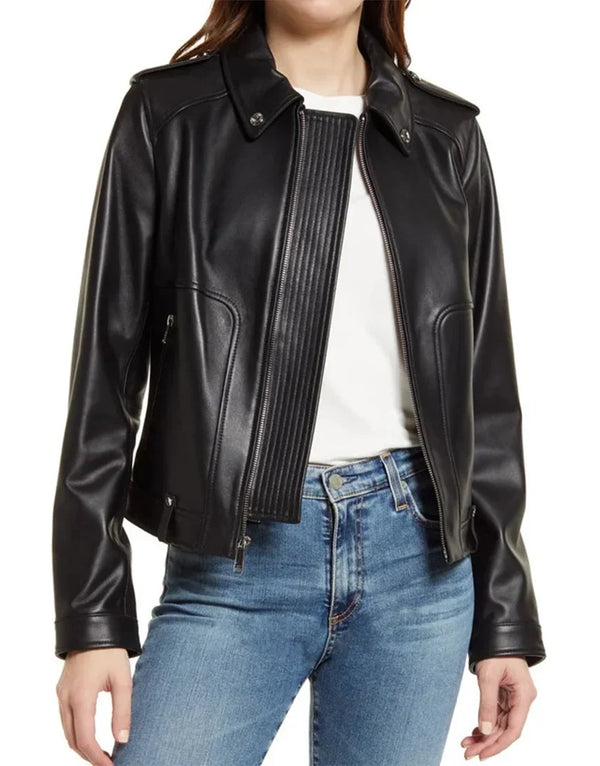 Gloss Leather’s Black Nappa Leather Biker Jacket