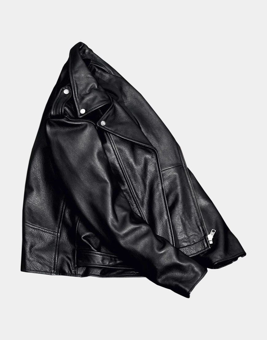 Mens motorcycle jacket leather genuine comfort riding jacket stylish black design