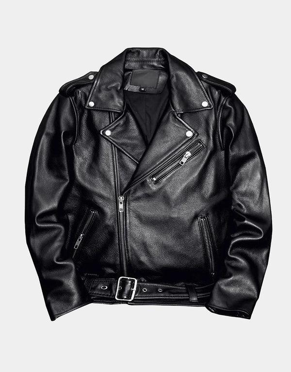 Motorcycle Genuine Comfort Leather Jacket for Men premium black biker leather riding jacket by Gloss Leather