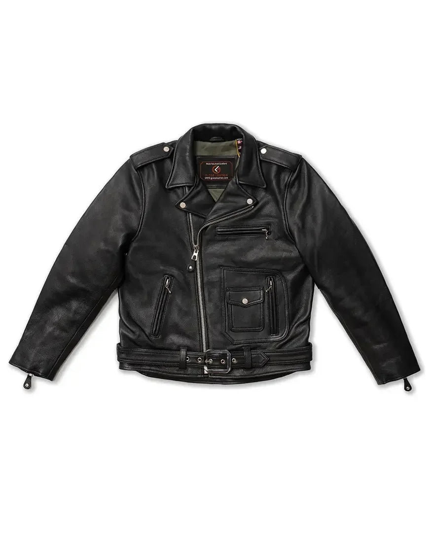 Nova Double Rider Black Leather Jacket – Gloss Leather Stylish Motorcycle Jacket
