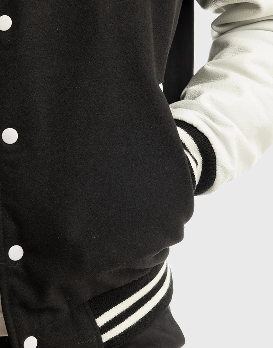 Stylish men's leather jacket varsity design warm winter fashion USA