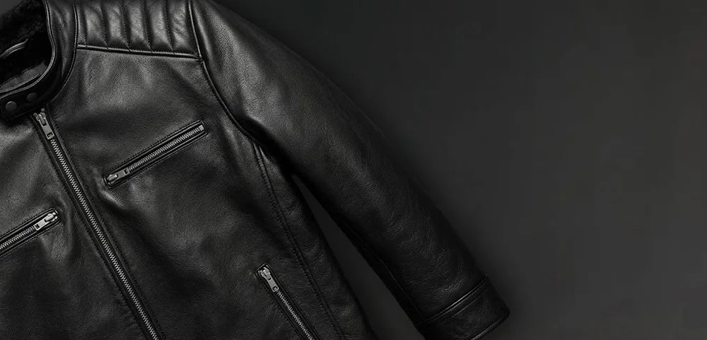 Men’s Black Cowhide Leather Biker Jacket